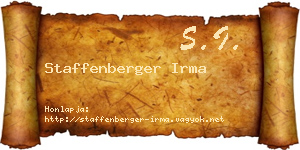 Staffenberger Irma névjegykártya