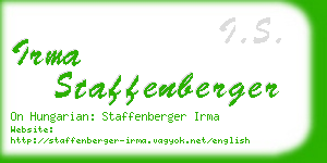 irma staffenberger business card